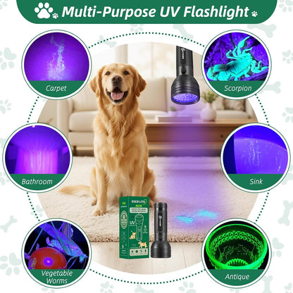 Black Light for Pet Urine Detection UV Flashlight 395Nm Pet Urine Detector Light for Cat Pee and Dog Stains Carpets Floors
